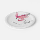 蝶よ オー ガール カスタム ホワイト ベイビー シャワー ペーパープレート (アングル)