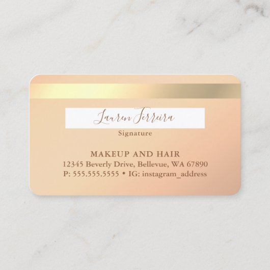 蝶をテーマにしたクレジットカードスタイル名刺 名刺 (裏面)