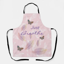 蝶をピンク葉に吸う エプロン