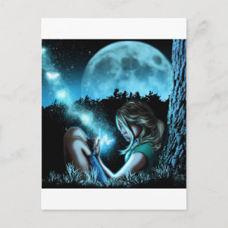 蝶を作る女の子 ポストカード