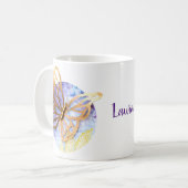 蝶を使った個人用のマグカップ コーヒーマグカップ (正面左)