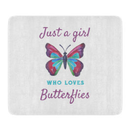 蝶を愛する女の子 カッティングボード