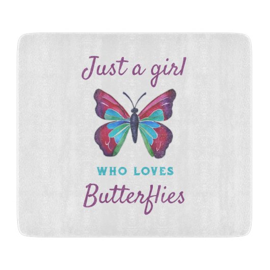 蝶を愛する女の子 カッティングボード (正面)