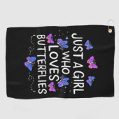 蝶を愛する女の子 ゴルフタオル (横)