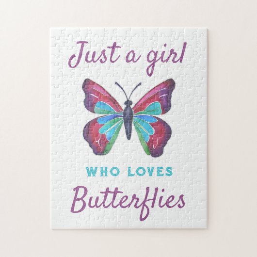 蝶を愛する女の子 ジグソーパズル (縦)