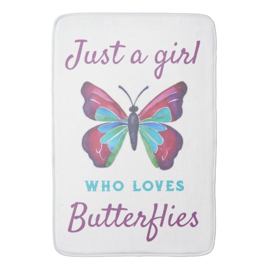 蝶を愛する女の子 バスマット (正面縦)