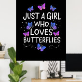 蝶を愛する女の子 ポスター (ホームオフィス)