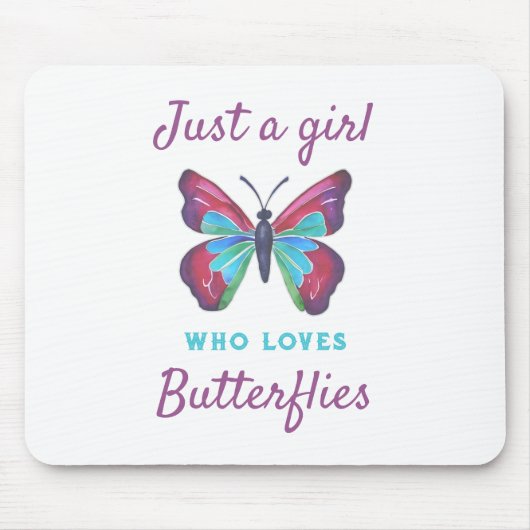 蝶を愛する女の子 マウスパッド (正面)