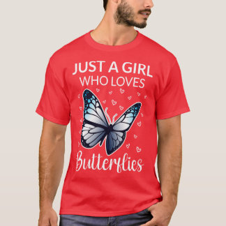 蝶を愛する女の子 Tシャツ