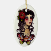 蝶を持つジプシーの女の子 セラミックオーナメント (右)