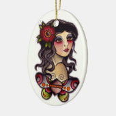 蝶を持つジプシーの女の子 セラミックオーナメント (左)