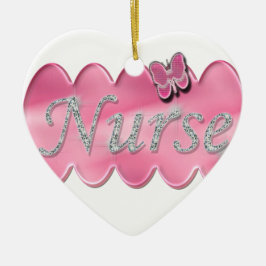 蝶を持つナース セラミックオーナメント