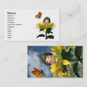 蝶を持つベビーのヒマワリの妖精 名刺 (正面/裏面)