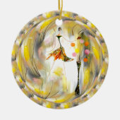 蝶を持つ女性 セラミックオーナメント (正面)