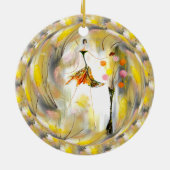 蝶を持つ女性 セラミックオーナメント (裏面)