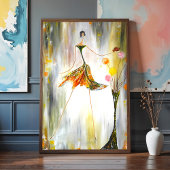 蝶を持つ女性 フォトプリント           