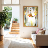 蝶を持つ女性 フォトプリント           