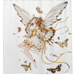 蝶を持つ妖精 シャワーカーテン