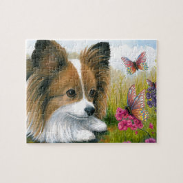 蝶を持つ犬123のPapillon犬 ジグソーパズル