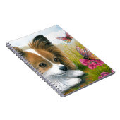 蝶を持つ犬123のPapillon犬 ノートブック (右側)