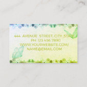 蝶を持つ素晴らしい素晴らしい甘い緑   名刺 (裏面)