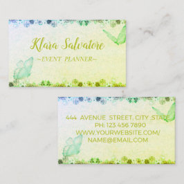 蝶を持つ素晴らしい素晴らしい甘い緑   名刺