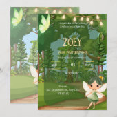 蝶を持つ魔法の庭の妖精 招待状 (正面/裏面)