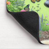 蝶を見るアイルランドの猟犬 マウスパッド (コーナー)