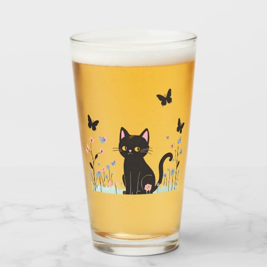 蝶を見る黒猫 タンブラーグラス (ドリンク正面)