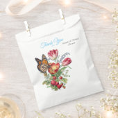 蝶を訪れる水彩花 フェイバーバッグ (クリップ留めされた状態)