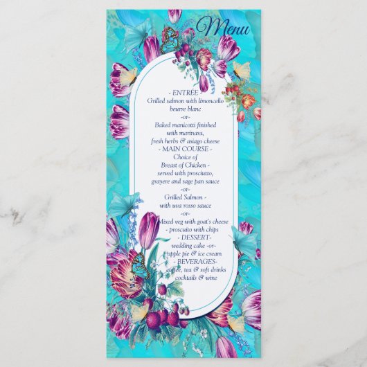 蝶を訪れる水彩花 メニュー (正面)