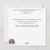 蝶を追いかける可愛いバニーのステンドグラスの復活祭 シーズンカード (裏面)