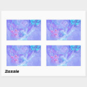 蝶を追跡している青天使 長方形シール (シート)