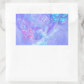 蝶を追跡している青天使 長方形シール (バッグ)