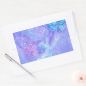 蝶を追跡している青天使 長方形シール (封筒)