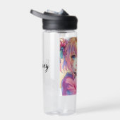 蝶を飼っているアニメの女パーソナライズされたの子 ウォーターボトル (右面)