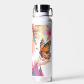 蝶を飼っているアニメの少女 ウォーターボトル (背面)