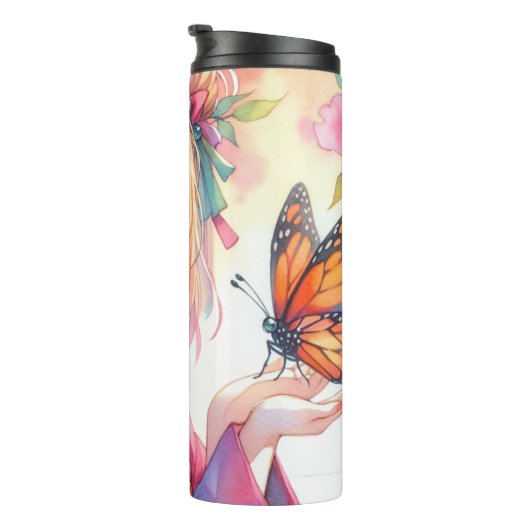 蝶を飼っているアニメの少女 タンブラー (回転右)