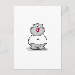 蝶を鼻に乗せたカバ ポストカード