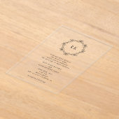 蝶アクリのまわりにル結婚式招待状 アクリル招待状 (レイダウン)