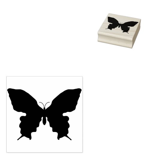 蝶アゲハチョウシルエットアートスタンプ ラバースタンプ (押印)