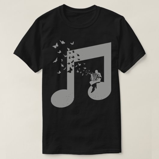 蝶アコーディオン Tシャツ (デザイン正面)