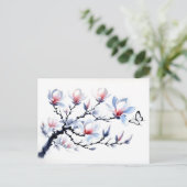 蝶アジアンインク付きマグノリア絵を描ズ シーズンポストカード (スタンド正面)