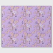 蝶アポセカリー&パールハーツラッピング紙 ラッピングペーパー (フラット)