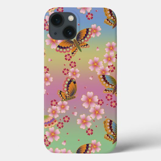 蝶アミ日本のド桜咲き虹 Case-Mate iPhoneケース (裏面)