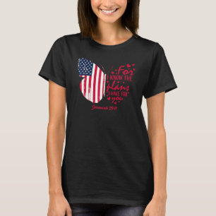 蝶アメリカ国旗キリスト教聖書第4節 Tシャツ
