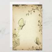 蝶アンティーク文房具 便箋 (正面/裏面)