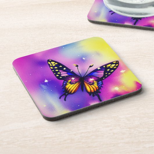 蝶アート コースター (左側)