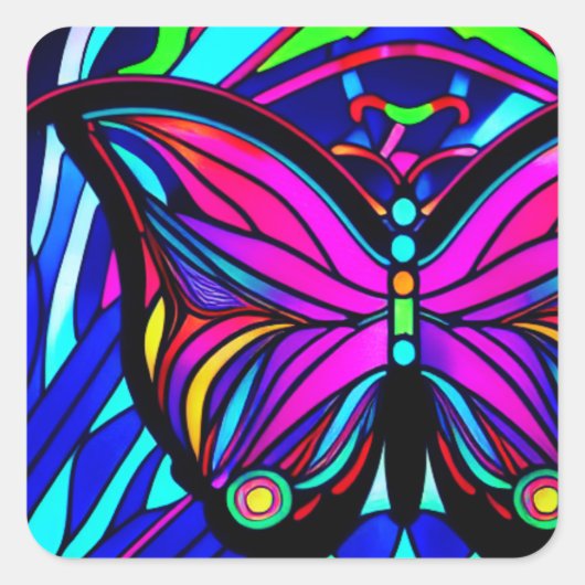蝶アート スクエアシール (正面)