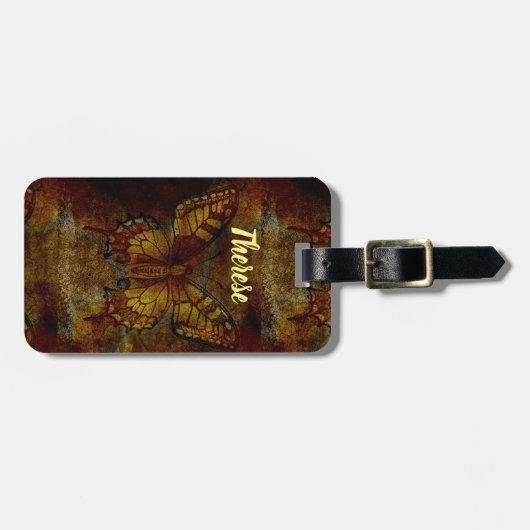 蝶アート ラゲッジタグ (正面横)